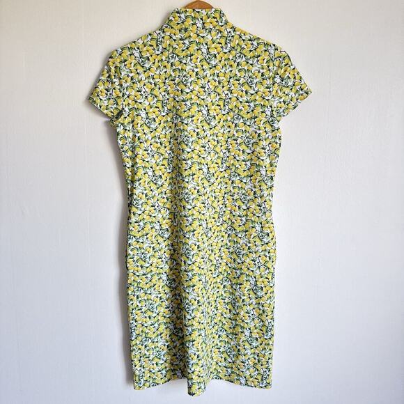 J McLaughlin Yanna Dress Catalina Cloth Lemon Print Half Zip Small Preppy Tennis - Picture 4 of 10